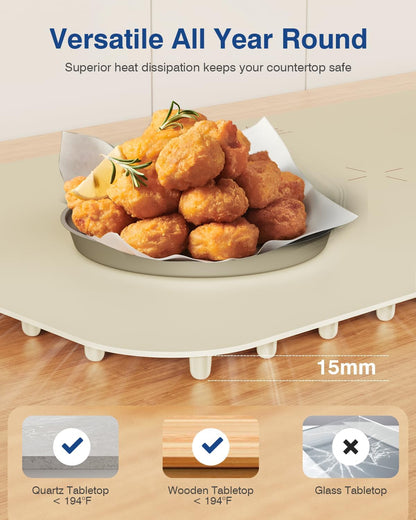 Warming Mat for Food, Voriah Electric Warming Tray with 3 Temp Settings & Auto Shut-Off, Food Warmer with Thick Silicone Surface to Keep Food Warm at Buffet, Parties, and Family Use（Dark Blue）