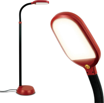Brightech Litespan - Bright LED Floor Reading Lamp for Over Chair Crafts and Reading, Esthetician Light for Lash Extensions, Gooseneck Adjustable Standing Lamp for Living Room, Bedroom, Office - Black