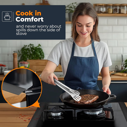 SEVCHY Silicone Stove Gap Covers (2 pack), Oven Gap Filler, Heat Resistant Stove Gap Filler, Seal Gap between Stovetop and Counter, Easy Clean (21 inch, Black)