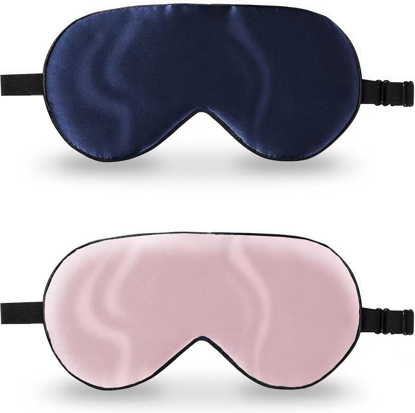 ZIMASILK Adjustable 100% Mulberry Silk Sleep Mask | Super-Smooth Soft Natural Silk Eye Mask for Sleep, Travel, Multiple Color Options ( Navy Blue )