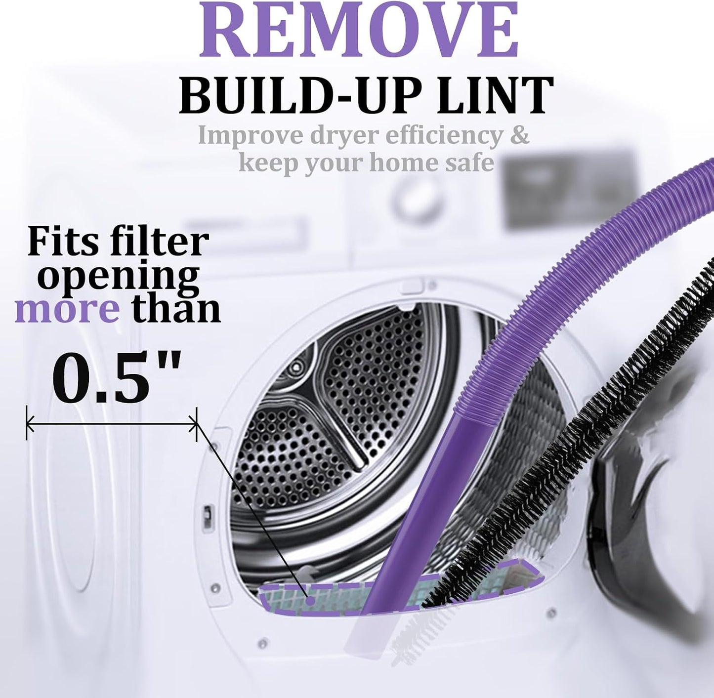Fullclean Dryer Vent Lint Vacuum Attachments Hose for Dyson Gen5 V15 V15s V12 V11 V10 V9 V8 V7 Detect Absolute Cyclone Outsize Slim Nozzle Crevice Flexible Lint Removal Tool Dryer Vent Cleaner Kit
