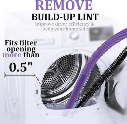 Fullclean Dryer Vent Lint Vacuum Attachments Hose for Dyson Gen5 V15 V15s V12 V11 V10 V9 V8 V7 Detect Absolute Cyclone Outsize Slim Nozzle Crevice Flexible Lint Removal Tool Dryer Vent Cleaner Kit