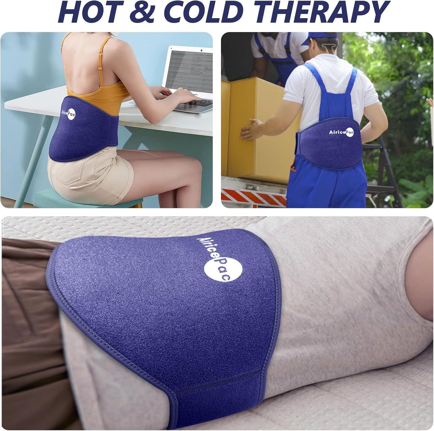 AiricePac Elbow Ice Pack Wrap, Tennis Golfers Sleeve For Arm and Calf Injuries Reusable, Cold Compression for Pain Relief