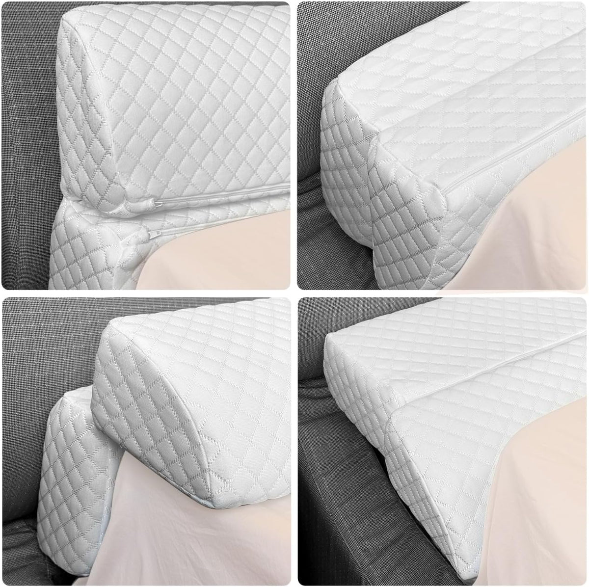 4 Modes Pillow Wedge for Headboard Gap, Foldable Bed Wedge Pillow, Bed Gap Filler King Size Fill The Gap (0-7"), Mattress Gap Filler Long Pillow Between Headboard and Mattress