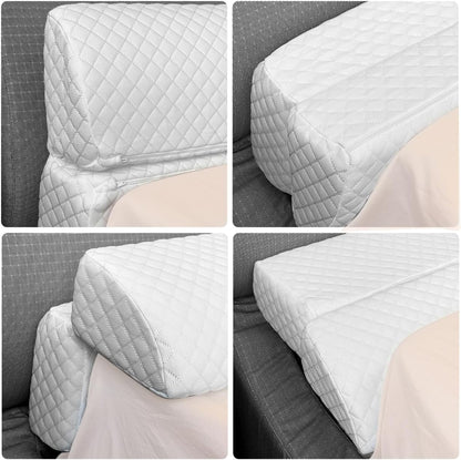 4 Modes Pillow Wedge for Headboard Gap, Foldable Bed Wedge Pillow, Bed Gap Filler King Size Fill The Gap (0-7"), Mattress Gap Filler Long Pillow Between Headboard and Mattress