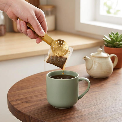 4PCS Tea Bag Squeezer Set, Essential Tea Accessories with Stainless Steel Construction, Convenient Tea Bag Strainer and Tea Tongs for Easy Brewing, Multipurpose Teabag Squeezer Tools