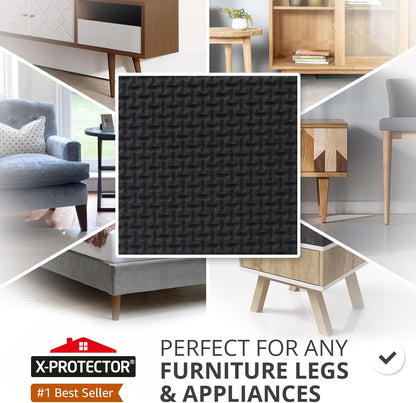 X-PROTECTOR Non Slip Furniture Pads – 12 Premium Furniture Grippers 3"! | Best Self Adhesive Rubber Feet Furniture Feet – Ideal Non Skid Furniture Pad Floor Protectors – Keep Furniture in Place!