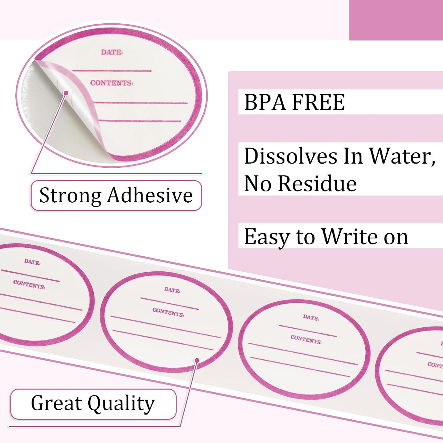 L LIKED 120 Stickers Dissolvable Food Labels for Containers 1 1/2" x 2 1/2" Canning Labels for Jars (Roll of 120) (1 Rolls)