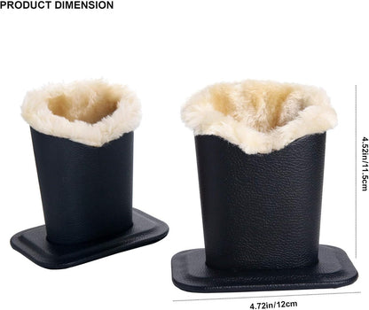 Siveit Plush Lined Eyeglass Holder, PU Leather Eyeglass Case, Anti-Scratch Glasses Storage Organizer for Desk Office Nightstand,2 Packs (Black, Navy)