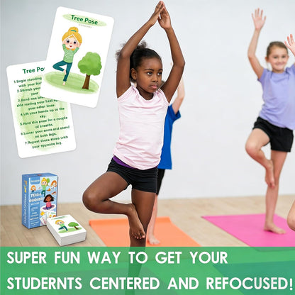 Yoga Cards for Kids - 75 Yoga Meditation Mindfulness Cards for Beginners, Mindful Sensory Play Activities, Exercise Flashcards, Self Regulation Classroom Therapy Suppliesv Autism Special Needs