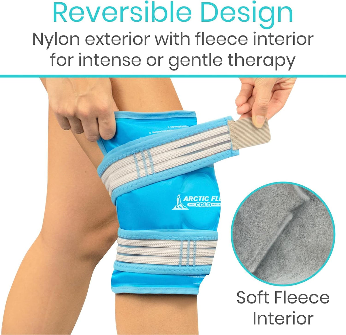 Arctic Flex Vive Knee Ice Pack Wrap with Straps for Cold Compression