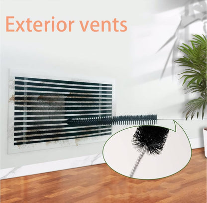 Dryer Vent Cleaning Brush - Lint Removal Cleaner Tool, LongFlexible with Wood Handle (28.7Inches)