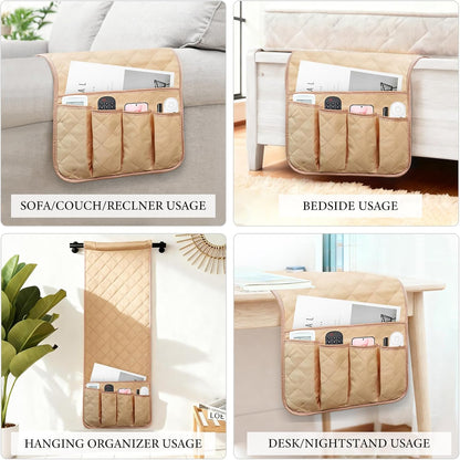 Armchair Caddy for Recliner, Non Slip Sofa Arm Organizer, Sage Green | 5-Pocket Recliner Armrest Organizer, Couch Side Storage Holder for Remotes, Cell Phone, Magazines & Tablets, Machine Washable