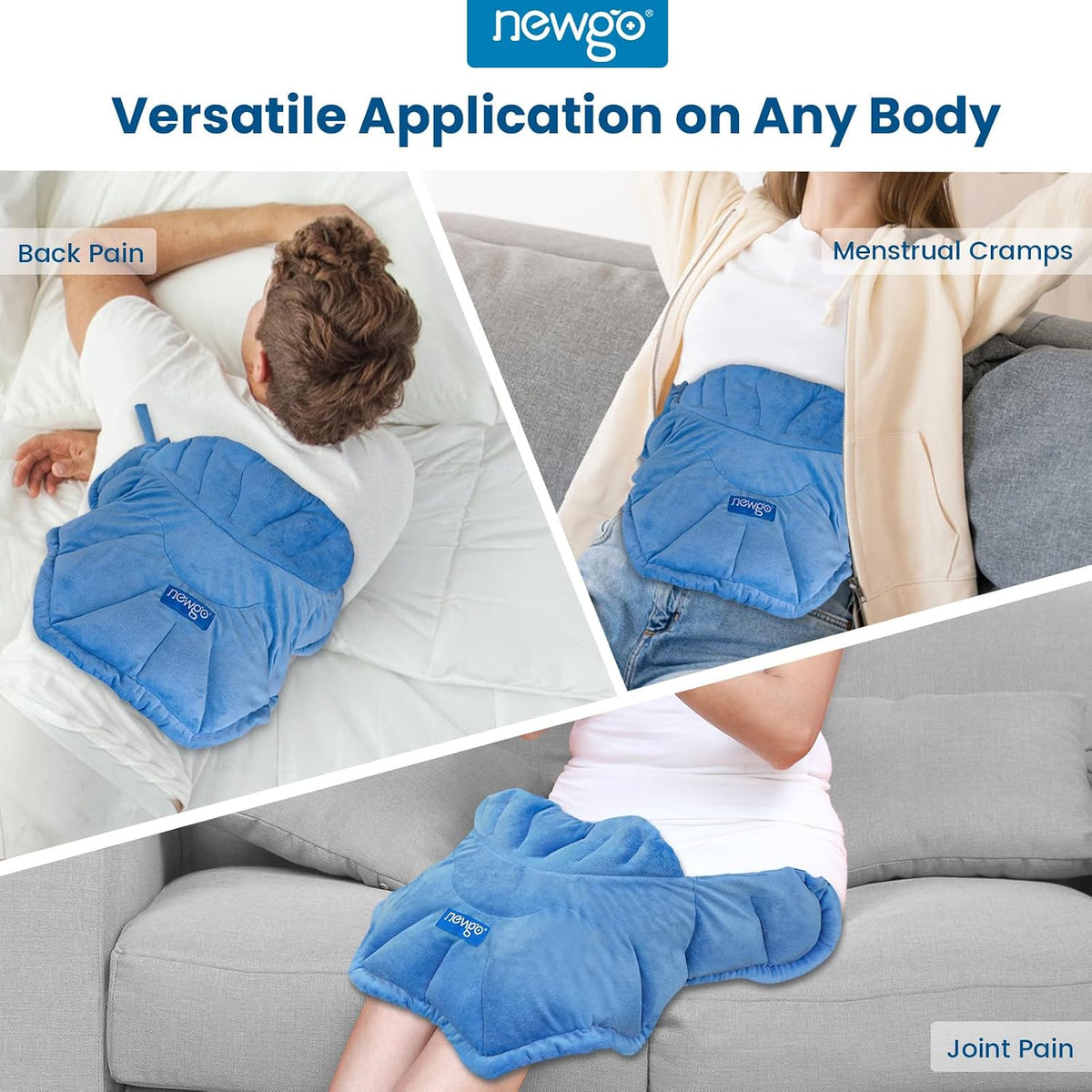 NEWGO Microwavable Moist Heat Neck Wrap, Weighted Heating Pad for Neck and Shoulder Pain Relief, Aromatherapy Heating Wrap for Muscle Stiffness, Tension Headache