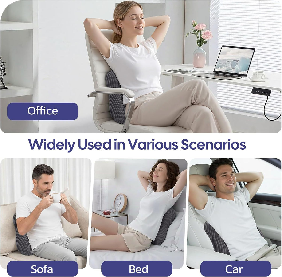Lumbar Support Pillow for Couch, Back Support Pillow for Chair