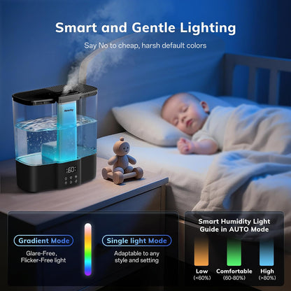 AEOCKY 4L Top-Fill Cool Mist Humidifier,Geek-Level Ultrasonic Humidifier