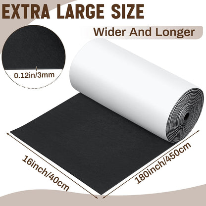 Fullhawl Large Felt Furniture Pads 8 x 60 Inch Non Slip Self Adhesive Heavy Duty Cuttable Strip Roll Felt Sheet Tape for Protecting Hardwood Floors Chair Wall, White