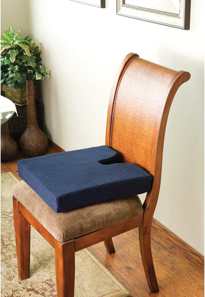Carex Memory Foam Coccyx Seat Cushion - Tailbone Pain Relief Cushion - Sciatica Pillow for Sitting and Pain Relief
