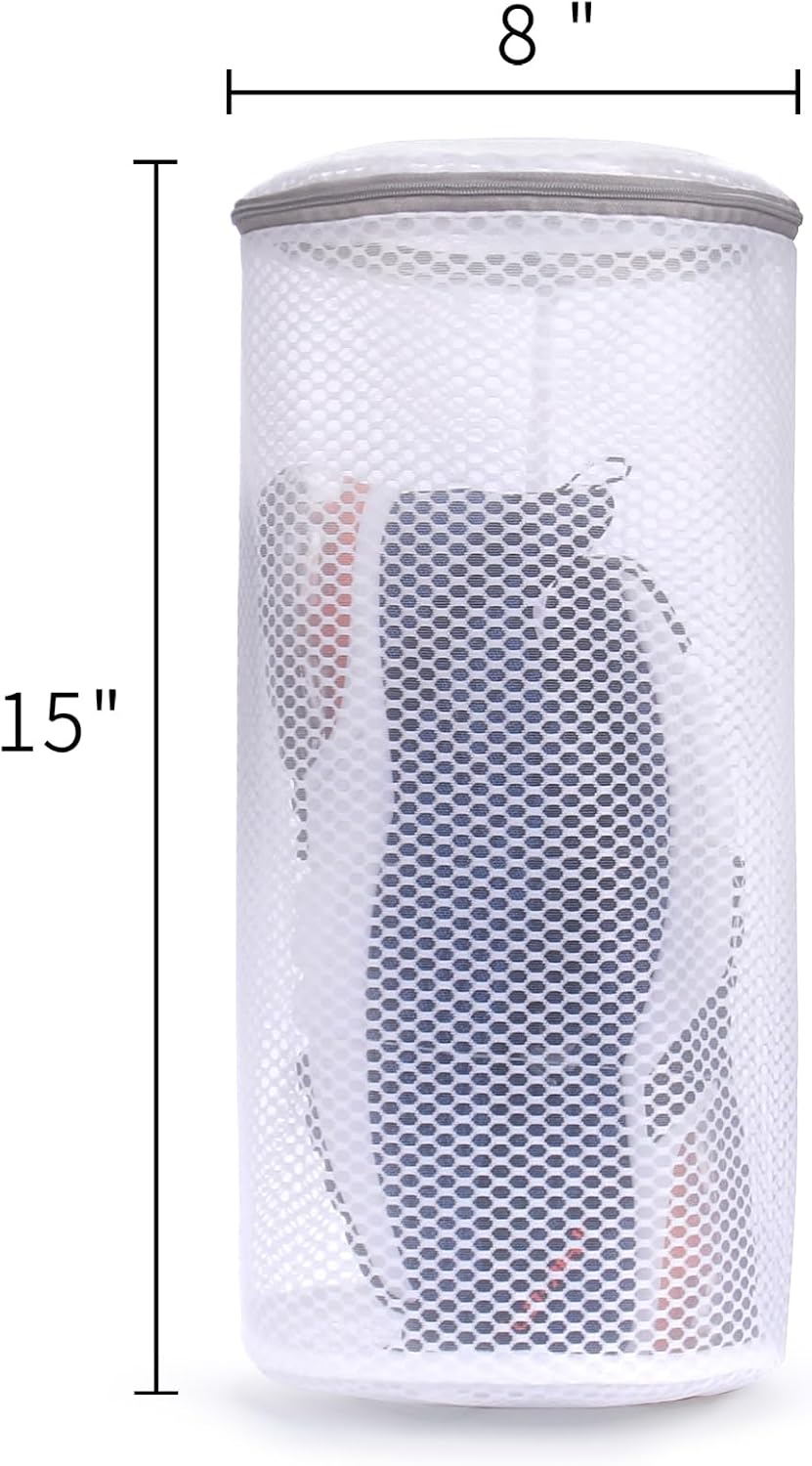 Muchfun 3Pcs Shoes Washing Machine Bag, Honeycomb Mesh Laundry Bags | for Sneaker Cleaning 8 x 8 x 15 Inches