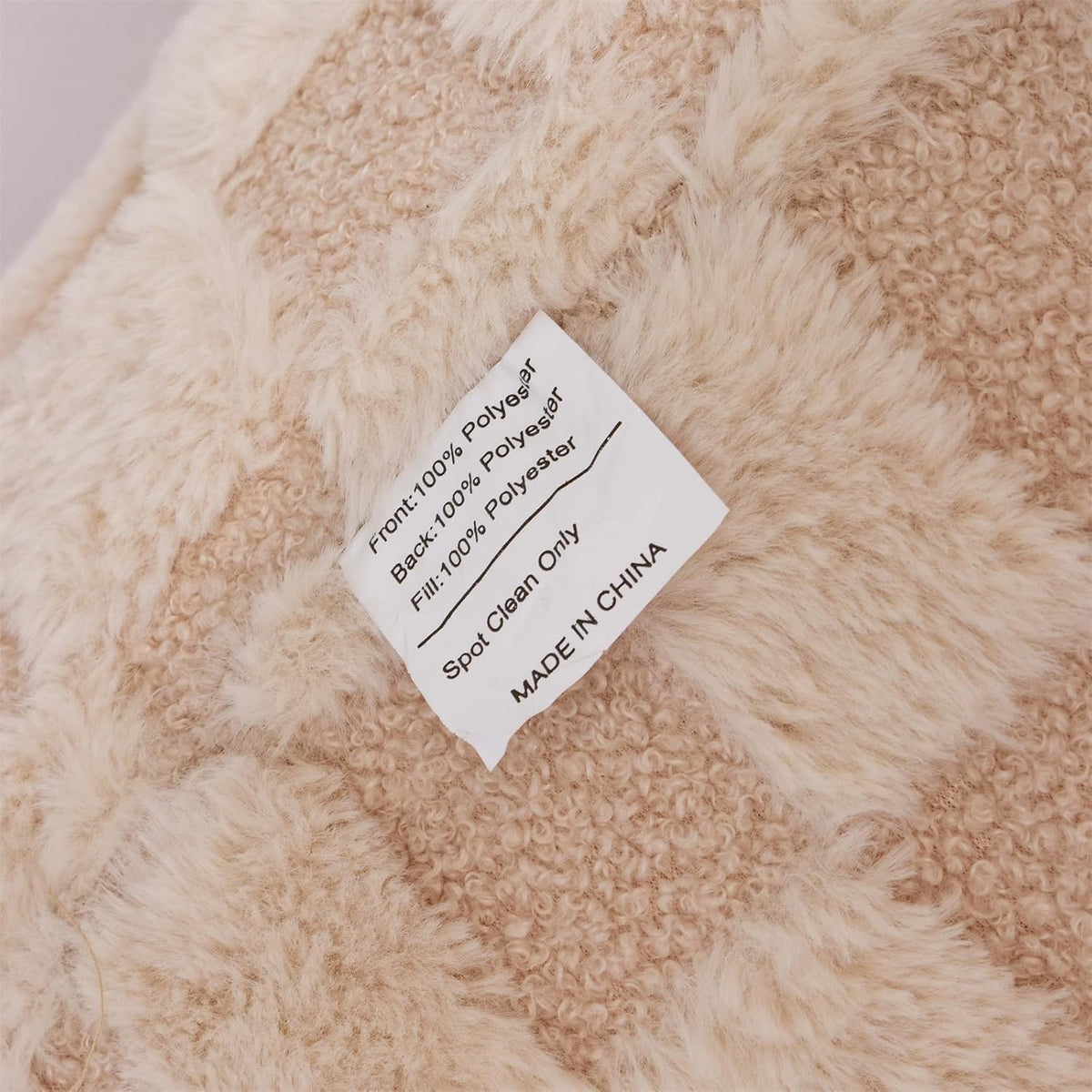 Aimuan Reading Pillow Checkered Bed Rest Wedge Backrest Checkerboard Pillow with Arms Back Support for Sitting Up in Bed Cushion Incline Rest Sleeping Snoring Pillow (Beige,Large)