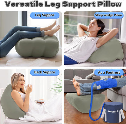 Inflatable Leg Elevation Pillow for After Surgery Swelling Circulation | Adjustable Height, Travel Wedge, Post-Surgery Recovery, Support Pillows for Leg/Back/Ankle