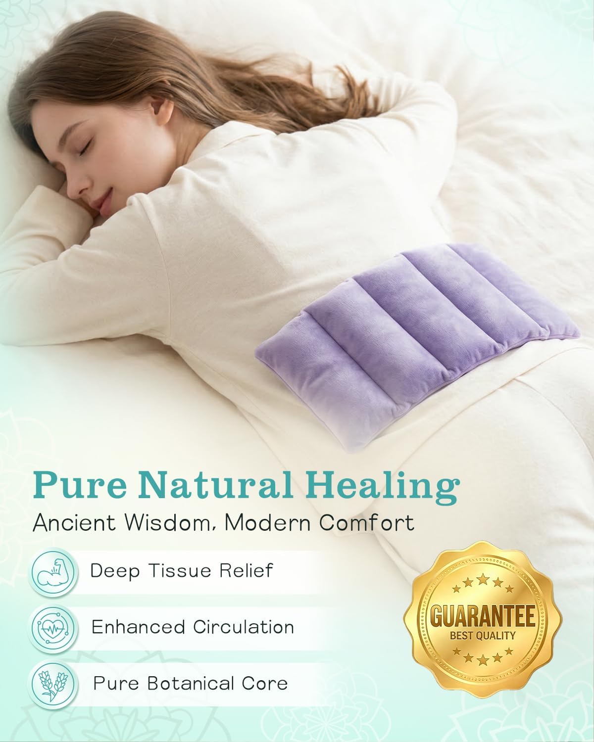 Small Microwave Heating Pad for Neck and Shoulder, Microwavable Versatile Cold/Heated Muscle Ache, Soothing Fatigue Wrap for Back Pain and More, Moist Heat Pad Warm Compress (Purple, 7" × 12")
