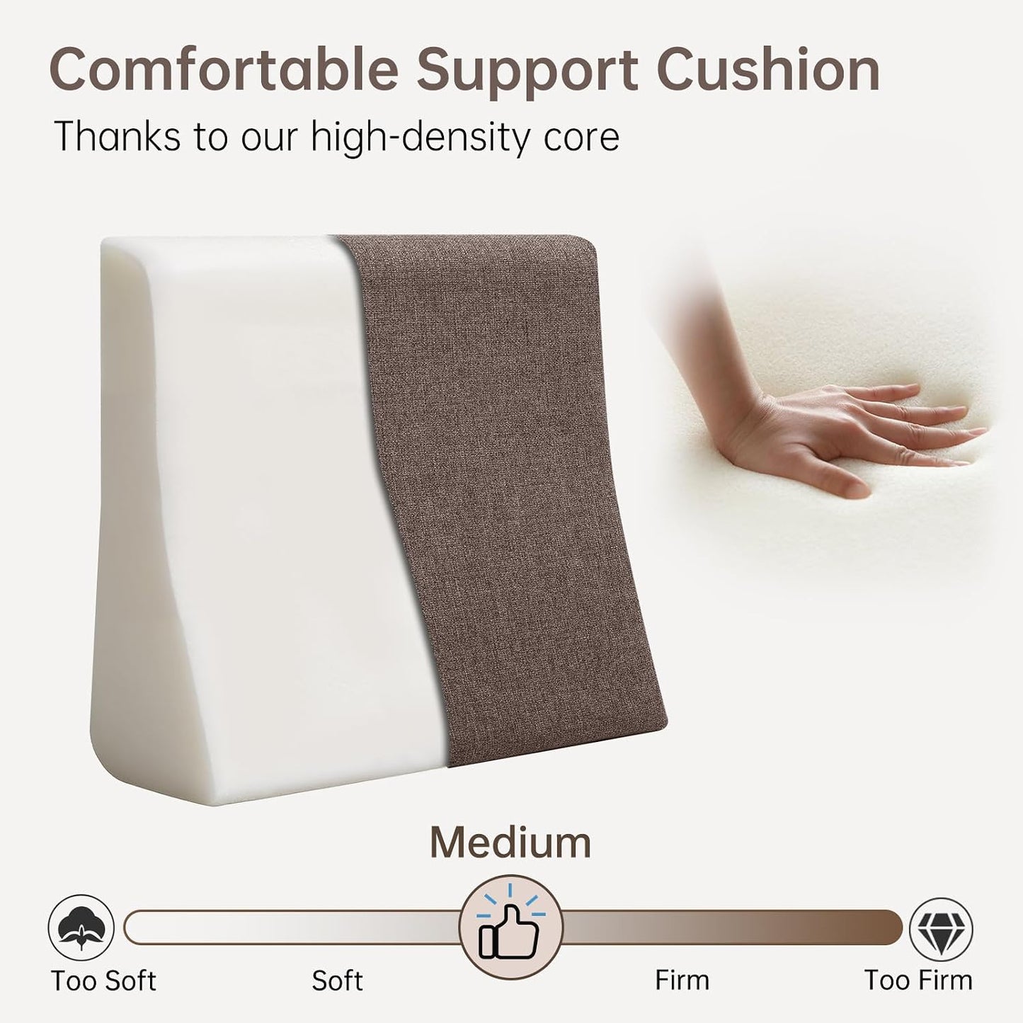 Vekkia Lumbar Support Pillow for Recliner(Brown) | Rocking Chair Pillow for Lower Back Pain Relief/Lumbar Cushion for Sofa/Recliner Cushions for Elderly/Washable Cover