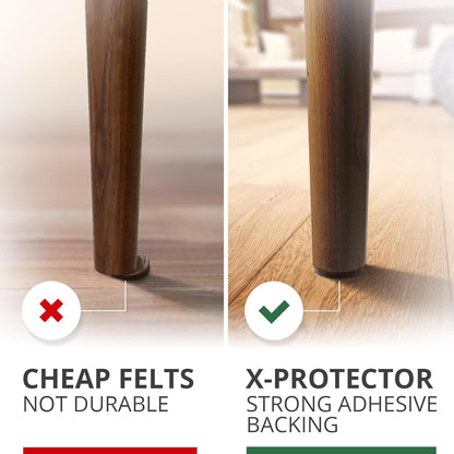 X-Protector Felt Furniture Pads - 20 PCS 6 x 1/2" - Premium Felt Strips | with Adhesive Backing - Rectangular Furniture Pads for Hardwood Floors - Cut Furniture Felt Pads to Size You Need! (Beige)
