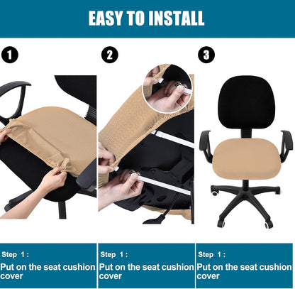 Smiry Office Computer Chair Armrest Covers, 2PCs Anti-dust Arm Rest Pad | Removable Washable Desk Chair Arm Pad Covers, Grey