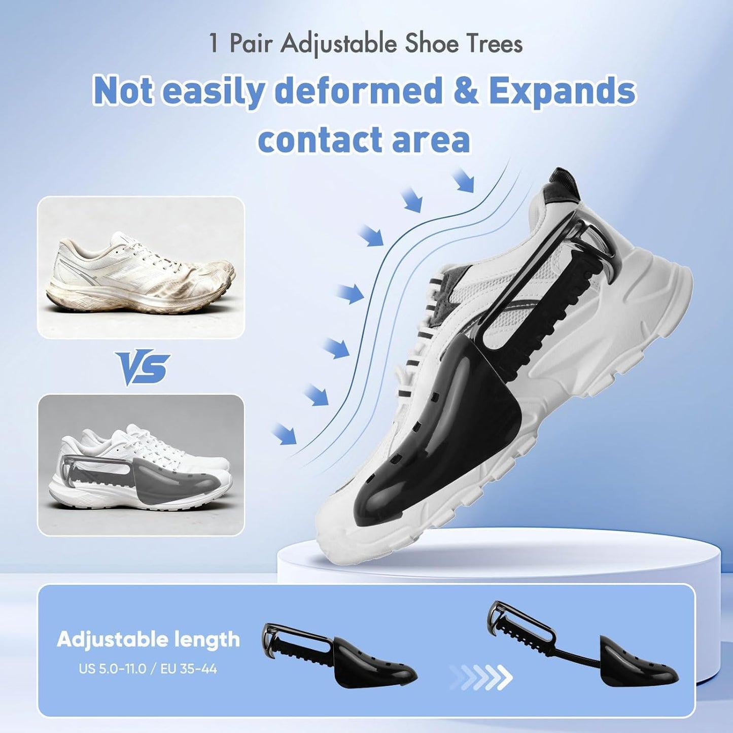 2 Pack XXL Shoe Washing Machine Bag, 700 GSM Heavy Duty Shoes Cleaning Bag with Anti-Tangle Mesh Pocket, 2 Adjustable Shoe Trees Keep Shape, Reusable Sneaker Laundry Bag for Frequent Wash, White