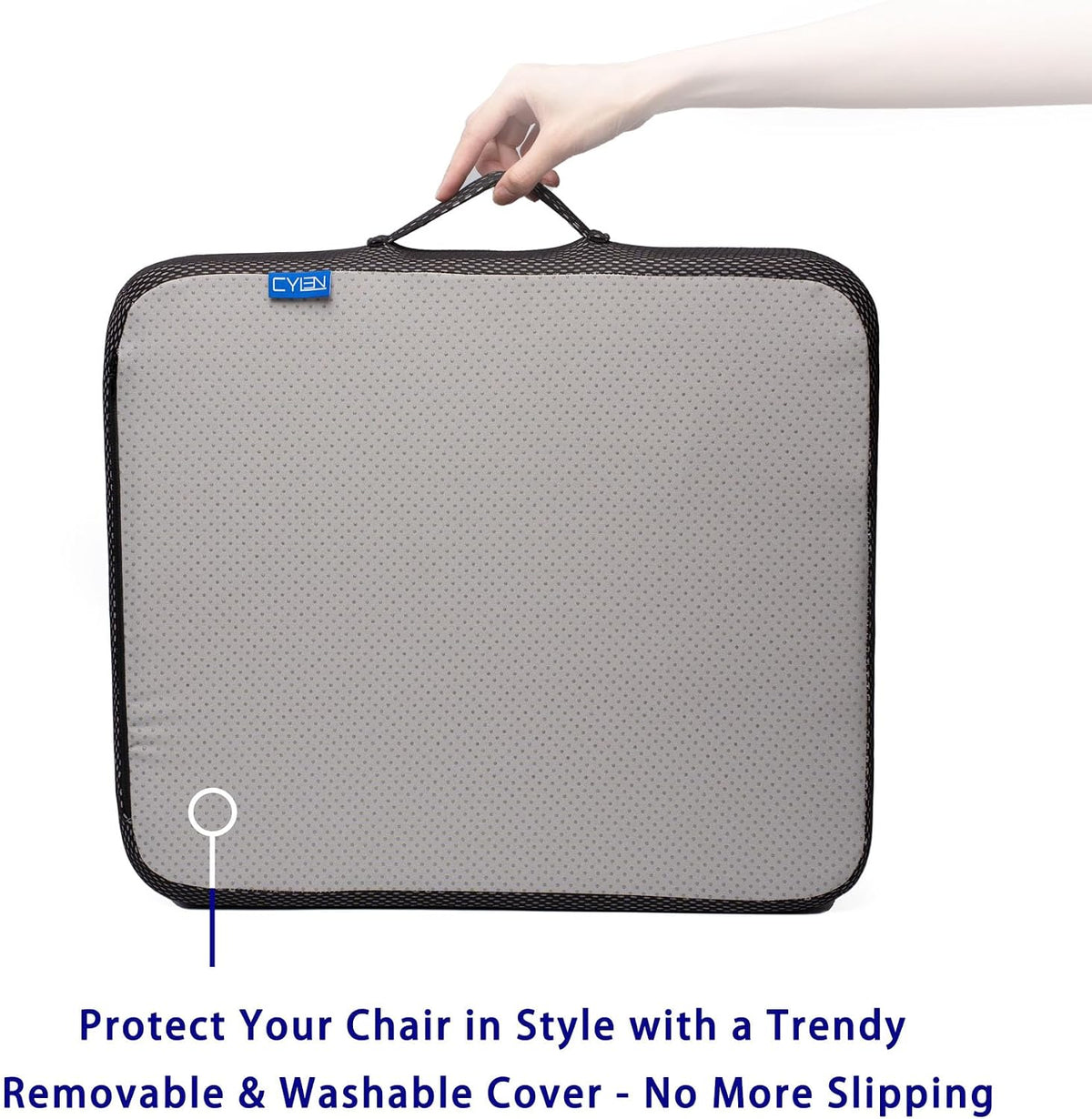 Ifoam Gel Infused Memory Foam Layer Wheelchair Cushion - Seat Cushion for Wheelchair-OfficeChair, Kitchen Chair-Pressure Sore and Tailbone Pain Relief-High Dense Polyfoam Base (Black,18x16x3 inch)