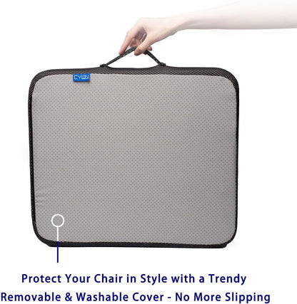 Ifoam Gel Infused Memory Foam Layer Wheelchair Cushion - Seat Cushion for Wheelchair-OfficeChair, Kitchen Chair-Pressure Sore and Tailbone Pain Relief-High Dense Polyfoam Base (Black,18x16x3 inch)