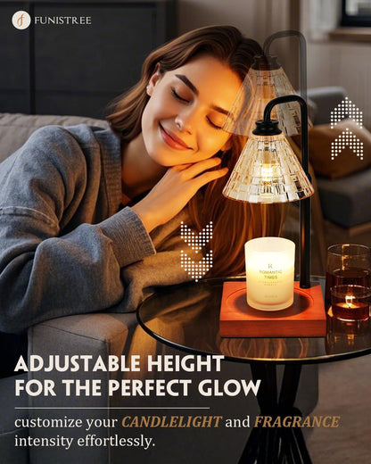 Modern Candle Warmer Lamp with Timer, Dimmable Candle Lamp Warmer, Mothers Day Birthday Gifts for Women Men, Black Candle Warmer, Adjustable Candle Light Warmer, Cozy Living Room Bedroom Home Decor