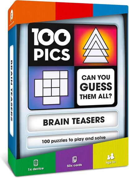 Logos Travel Game - Guess 100 Logos | Flash Cards with Slide Reveal Case | Card Game, Gift, Stocking Stuffer | Hours of Fun for Kids and Adults | Ages 6+
