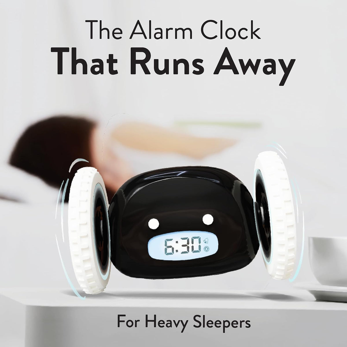 CLOCKY Alarm Clock on Wheels – Loud Rolling Alarm Clock for Heavy Sleepers