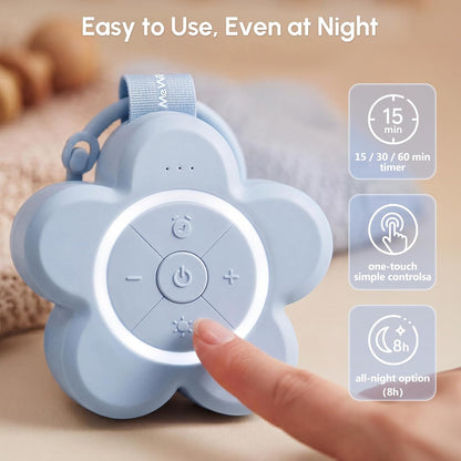 Mewaii Portable Sound Machine Baby for White Noise, Night Light for Kids | 25 Soothing Sounds, Rechargeable Travel Sound Machine, Newborn Essentials Shower Gift, For Nursery, Home, Sleep Aid