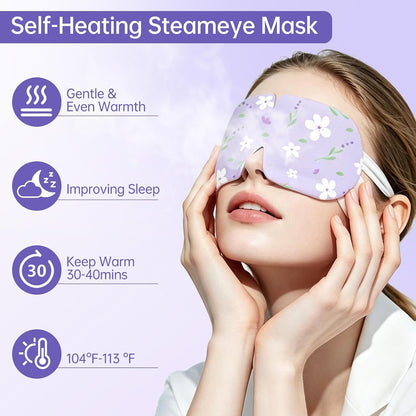 16 Pack Self Heating Steam Eye Mask - Disposable Warming Eye Mask for Dry Eyes, Travel & Sleep Essential, Soothing Relief for Eye Fatigue, Ideal Spa Gift (Lavender)