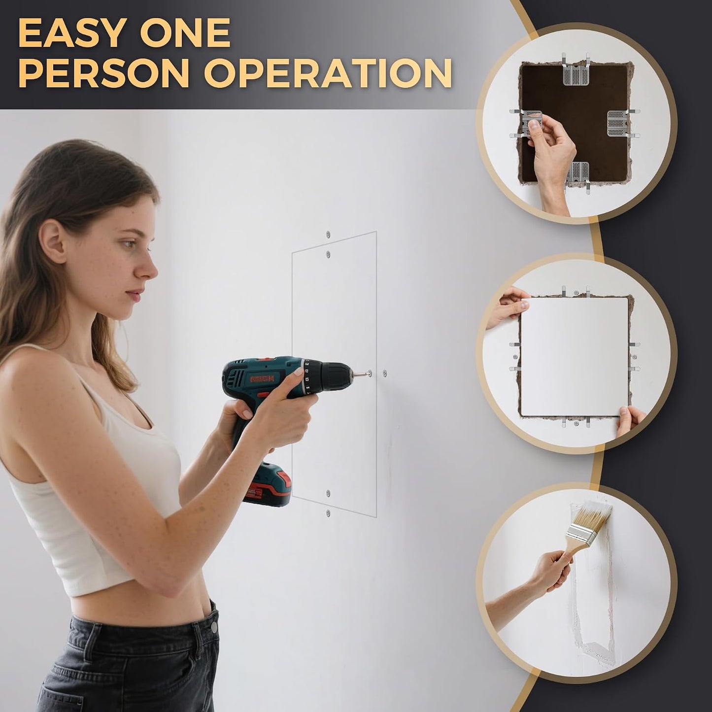 32 Pack Drywall Repair Clips,Easy Install Drywall Clip, Drywalls Patch Clip | Drywall Repair Kit for Damaged Wall and Sheetrock, Metal Drywall Clips for Backing, Drywall Fasteners For 1/2" & 5/8" Panels