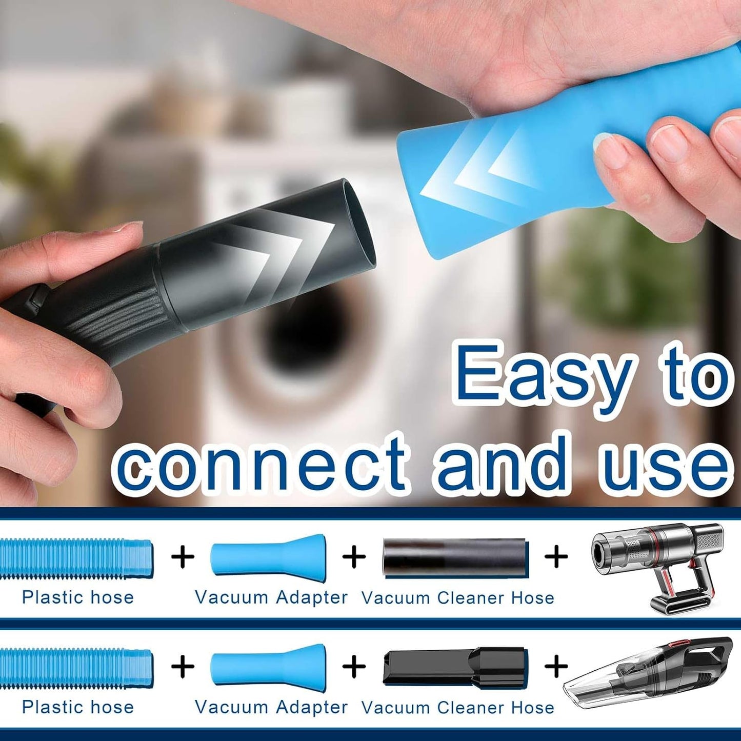 Dryer Vent Cleaner Kit, Vacuum Hose & Brush for Vacuum Hose Attachment | Professional Dryer Vent Cleaning Tool, Lint Trap Duct Cleaning, Remover Brush for Dryer Duct and Trap Maintenance