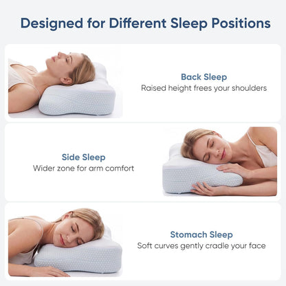 Sweetcrispy Cervical Pillow for Neck Pain Relief, Cooling Memory Foam