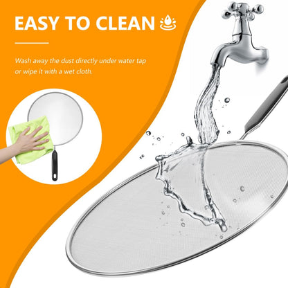 Oilproof Mesh Lid 15.75 Inch Splatter Screen for Frying Pan Grease Splash Guard Heat Resistant Pan Cover Kitchen Cooking Tool
