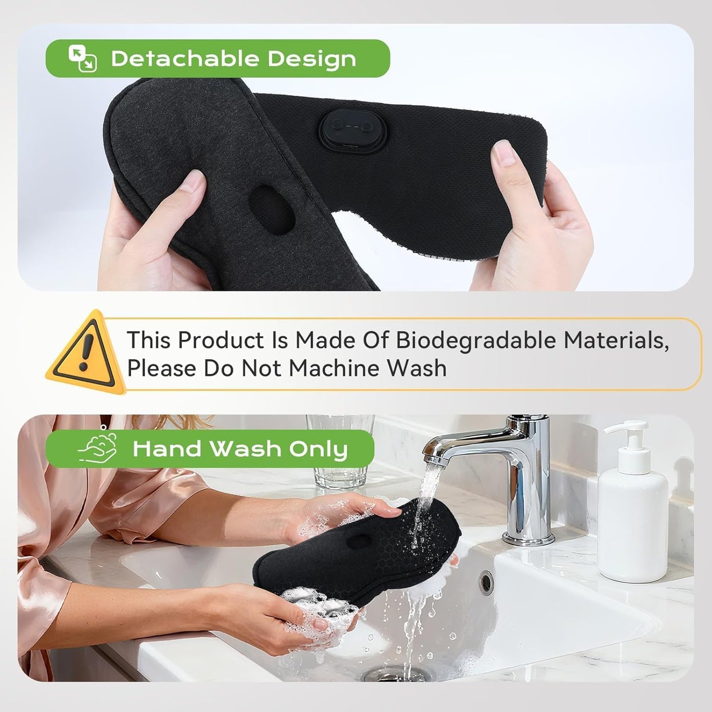 2 in 1 Heated & Cooling Gel Eye Mask - Cooling Eye Mask for Migraine Headaches Relief - Cordless Heated Eye Mask for Dry Eyes 3 Heat Settings Warm Compress for Stye Eye Treatment Washable Pad Cover