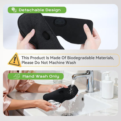 2 in 1 Heated & Cooling Gel Eye Mask - Cooling Eye Mask for Migraine Headaches Relief - Cordless Heated Eye Mask for Dry Eyes 3 Heat Settings Warm Compress for Stye Eye Treatment Washable Pad Cover