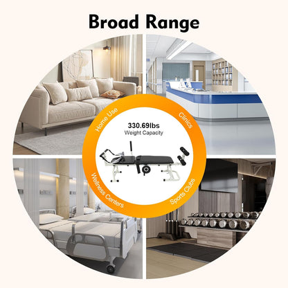 Decompression Table, Spinal Decompression Machine with Base & Safety Belt Decompression Back Stretcher Traction Table Adjustable Decompression & Stretch Table for Tension Relief