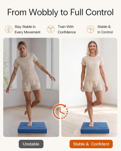 StrongTek Foam Balance Pad, High-Density TPE, 15.8 x 13 x 2 in, Non-Slip | Water-Resistant, Supportive Cushioning, Kneeling Support, Core Strength and Stability Training, Physical Therapy and Yoga
