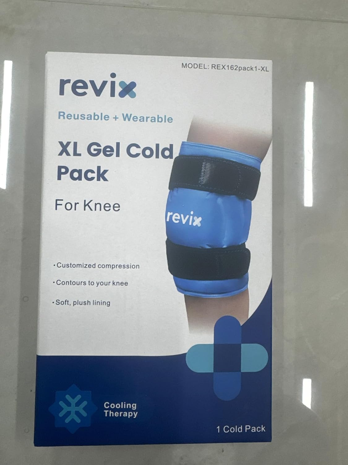 REVIX XL Knee Ice Wrap Around Entire Knee, Gel Ice Pack for Muscle Ache, Cold Pack to Reduce Discomfort and Promote Flexibility, Soft Plush Linings, Purple