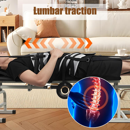 Full Body Traction Table, Portable Spinal Decompression Bed | Stretching Device for Neck, Shoulders, Waist & Legs, Adjustable Cervical, Back Stretcher Equipment for Home, Gym, Office