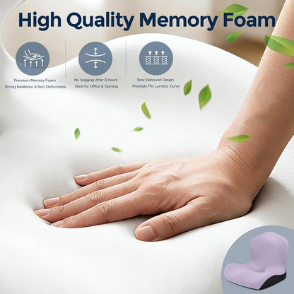 Seat Cushion for Office Chair and Car, L-Shaped Ergonomic Car Seat Cushions, Memory Foam Chair Cushion, Lumbar Support Pillow for Wheelchair, Car, Home, Office, Desk, Black