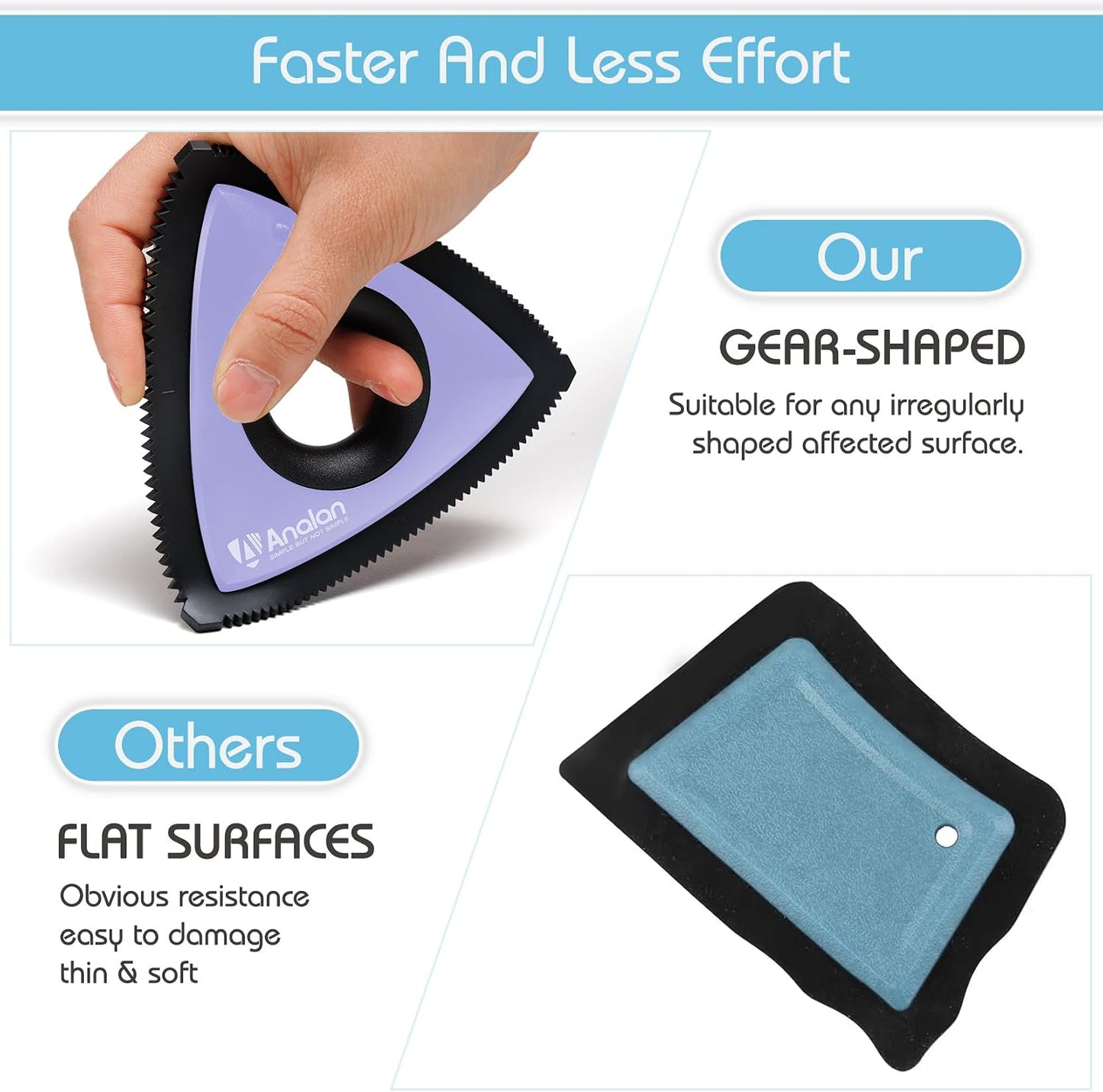 Mini Pet Hair Remover for Car Detailing Dog Hair Tool Brush(Black) | Deep Cleaning, Reusable Rubber, Gentle on Fabrics, Triangle Design For Car Interiors, Couch, Rugs, Carpet, Mats & Furniture