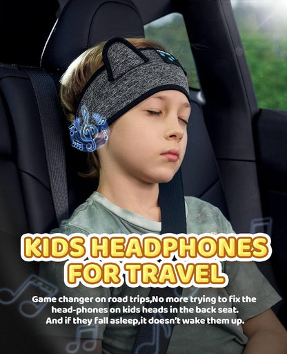 KIDSBAND Kids Bluetooth Headphones, Sleep Headband [Wireless & Wired Playback 2in1] Foldable Headphones for School/Travel/Tablet/Sleep